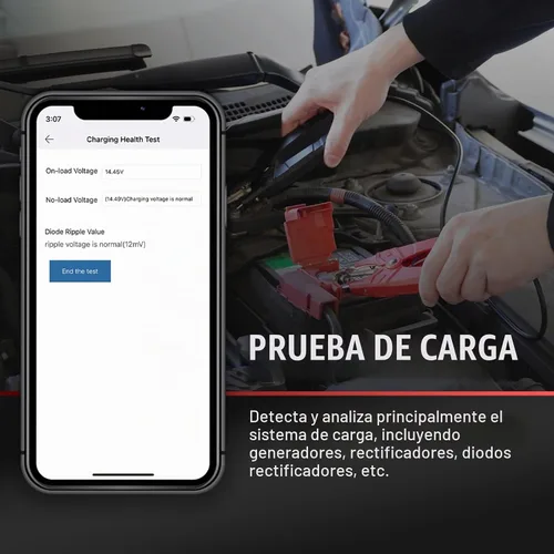 Vista 5 de Pruebador de Batería Launch, Clip de Prueba de Batería Bluetooth BST 360, Probador de Batería de Coche 12V con Sistema de Carga/Prueba de Arranque