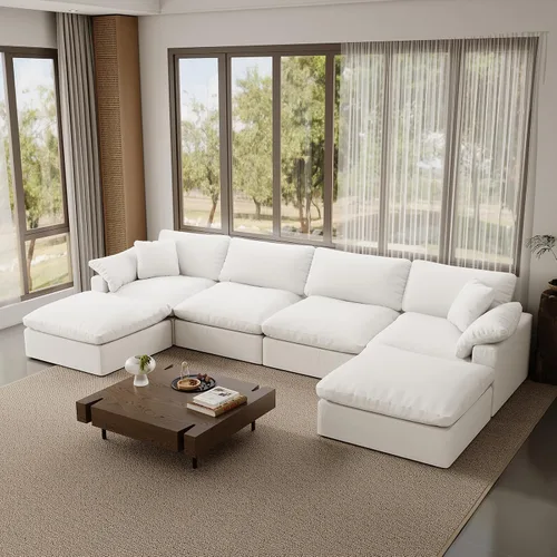 Vista 22 de Sofá modular modular con asiento profundo extra cómodo, sofás modernos negros para sala de estar, apartamento, oficina, espacio pequeño