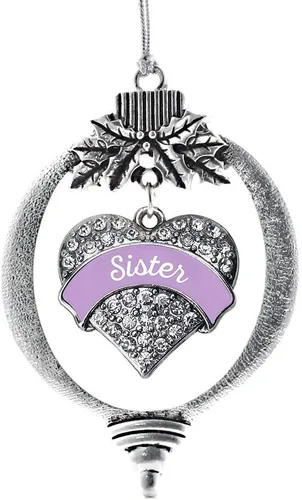 Vista 250 de Inspired Silver Adornos festivos de dije de corazón pave de plata con circonitas cúbicas