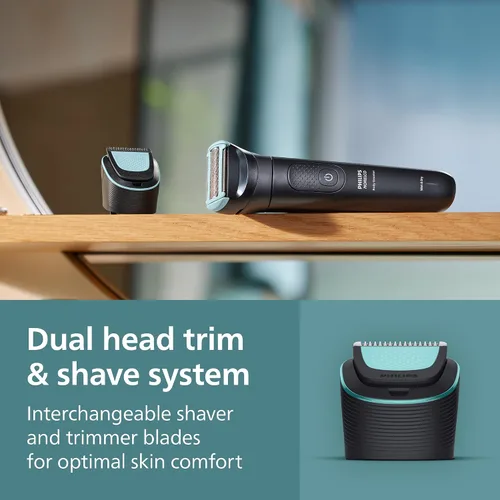 Vista 5 de Philips Norelco Body Groomer 5000, cuerpo y bolas, recortadora y afeitadora Negro - Bg5490/50