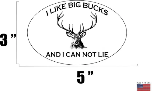 Vista 2 de Rogue River Tactical Calcomanía de vinilo con texto en inglés "I Like Big Bucks Hunter Buck" para parachoques de automóvil, camión, RV, SUV, barco