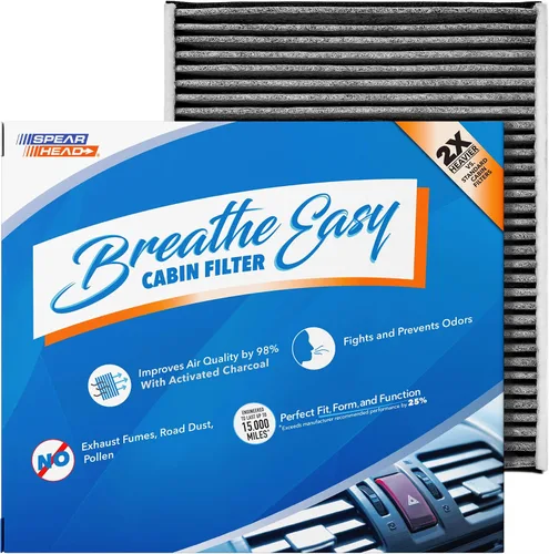 Vista 77 de Spearhead Odor Defense Breathe Easy - Filtro de cabina para AC y calentador Compatible con Chrysler 200 2015-17, Cherokee 2014-18 como OEM Hasta