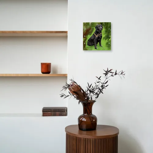 Vista 8 de 3drose Reloj de pared Black Labrador Retriever, 10 x 10 pulgadas