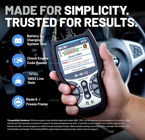 Vista 2 de Innova 5210 - Escáner OBD2 y lector de códigos de motor, probador de batería, datos en vivo, reinicio de aceite, herramienta de diagnóstico