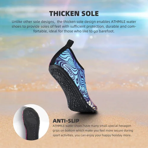 Vista 3 de Zapatos acuáticos para mujeres y hombres, secado rápido, para natación, playa, yoga, ejercicio, alberca, campamento, artículos deportivos