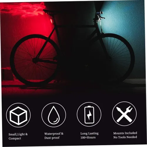 Vista 2 de Lámpara de bicicleta 5led Mountain Bike impermeable faro trasero combinación para negro impermeable faro trasero luz combinada