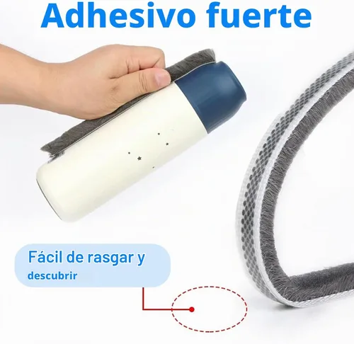 Vista 4 de Burlete autoadhesivo gris insonorizante de 33 pies para puertas y ventanas, 0.4 pulgadas de ancho x 0.2 pulgadas de grosor