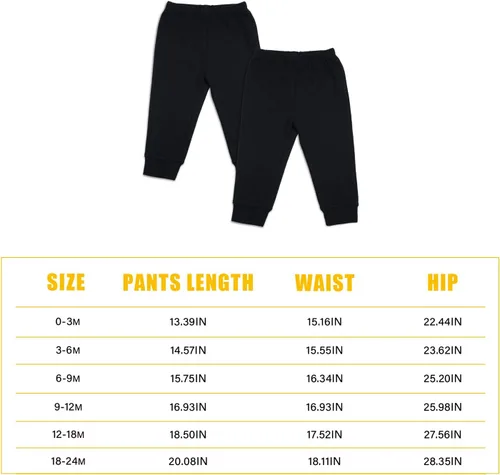 Vista 6 de SOBOWO Pantalones deportivos sólidos para bebé, unisex, de algodón, para recién nacidos, niñas de 0 a 24 meses