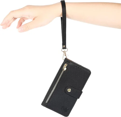 Vista 5 de Funda compatible con Redmi A2 / A2+ / A2 Plus/Poco C50 0, compatible con Redmi A1+ / A1 Plus Lanyard【Cartera con cremallera】【7 ranuras