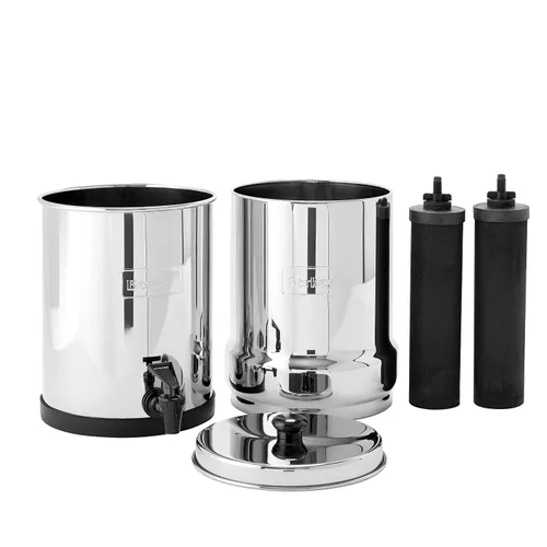 Vista 2 de Travel Berkey - Filtro de agua alimentado por gravedad con 2 elementos Black Berkey – Disfruta de agua potable mientras acampas, casas rodantes
