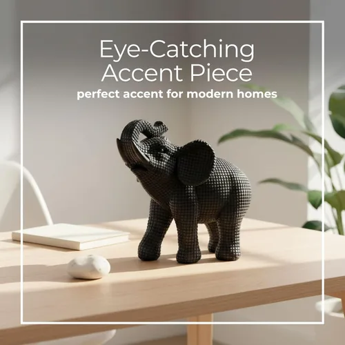 Vista 4 de Figura decorativa de elefante de resina para decoración del hogar y el baño, estatua decorativa para escritorio de oficina, sala de estar