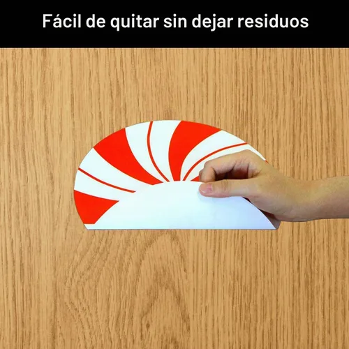 Vista 2 de 24 PCS Calcomanías de Suelo de Menta - 3 Tamaños Autoadhesivas Diseño de Dulces de Navidad, Calcomanías de Suelo y Ventana para Decoraciones de Rojo