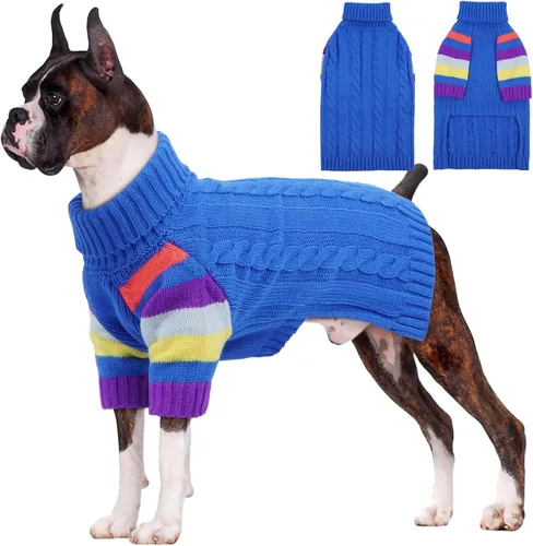 Vista 25 de Suéter XS para perro, suéter de cuello alto con manga para Yorkie Azul