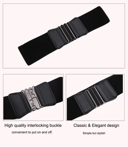 Vista 14 de VOCHIC Cinturón de vestir elástico ancho de talla grande para mujer, cintura elástica