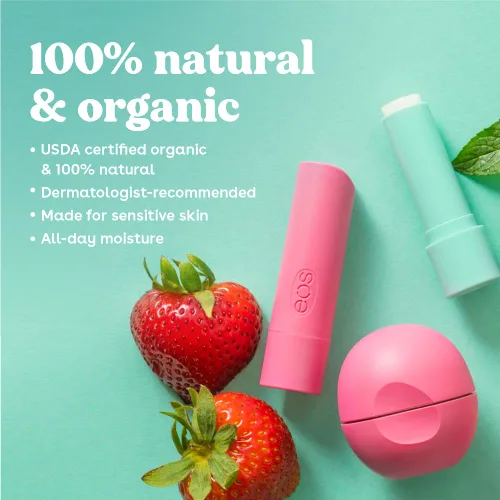 Vista 4 de eos Bálsamo labial en barra 100% natural y orgánico - Vanilla Bean Sweet Mint Recomendado por dermatólogos para pieles sensibles Productos