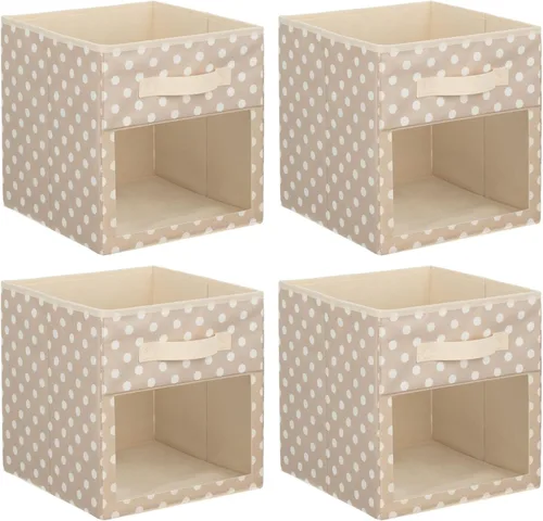 Vista 8 de mDesign Caja organizadora de tela para guardería/sala de juegos, organizador de armario, asa frontal/ventana para estanterías de muebles de cubo