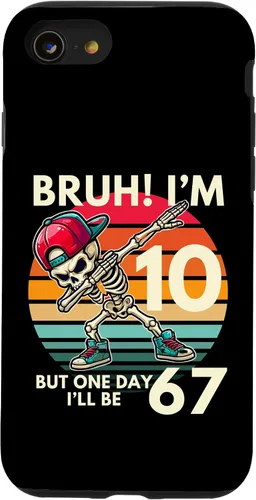 Vista 18 de Bruh I'm 10 But One-Day I'll Be 67 Retro 10th Birthday Kids Case for iPhone 17