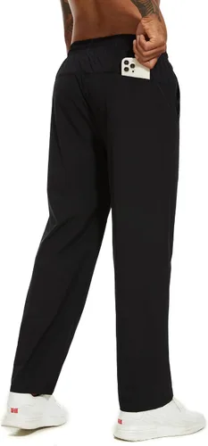 Vista 3 de Pantalones deportivos para hombre, cómodos y suaves, con bolsillos con cremallera, estilo holgado