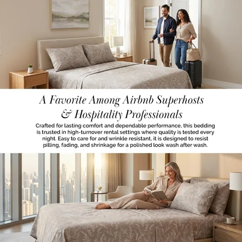 Vista 117 de Southshore Fine Living, Inc. Colección Winter Brush, juego de sábanas de 3 piezas para cama individual, sábana bajera con bolsillo profundo de 14