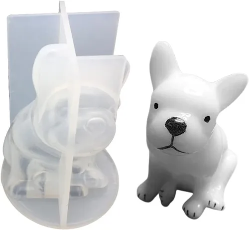 Vista 6 de appuivbt Molde de jabón de bulldog francés 3D, molde de silicona para cachorros, molde de fabricación de velas, moldes de fundición de resina