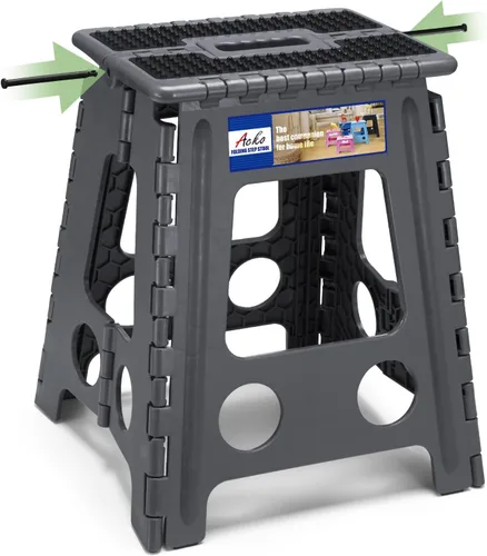 Vista 14 de ACKO Taburete plegable de 13 pulgadas, soporta 300 libras para adultos y Bicolor Verde