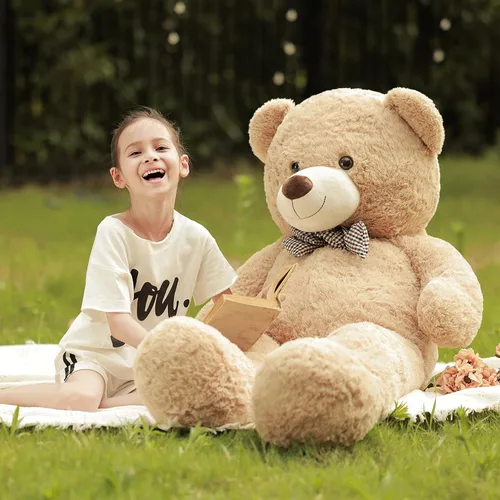 Vista 2 de Poutmac Oso de Peluche Gigante de 47 Pulgadas Animal de Peluche Marrón Gran Oso de Peluche Regalo de San Valentín para Novia Animales de Peluche