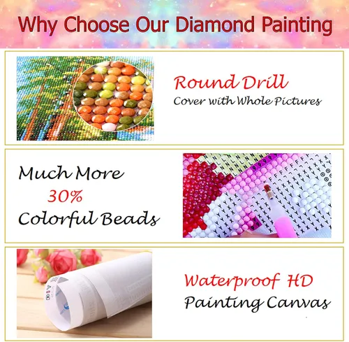 Vista 6 de JATOK Kits de pintura abstracta de diamantes 5D para adultos, pintura de ondas de paisaje con diamantes, cuadros bordados redondos completos, kits