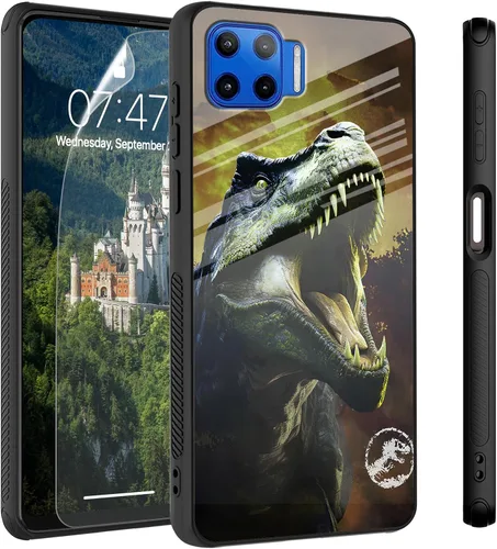 Vista 90 de Funda para Motorola Moto Edge 2022, cubierta trasera de vidrio templado con protector de pantalla, funda protectora a prueba de golpes para Motorola