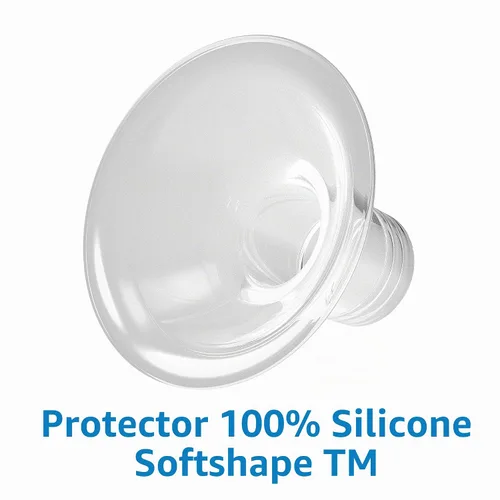 Vista 7 de Dr. Brown's Extractor de leche manual con escudo SoftShape 100% silicona (B, brida de 0.984 in) y opciones anticólicos+biberón de cuello ancho de 5