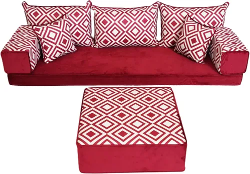 Vista 9 de arabicsofa Sofá de piso turco hecho a mano con almohadas de respaldo, cojines de piso árabes Diwan para sala de estar Negro