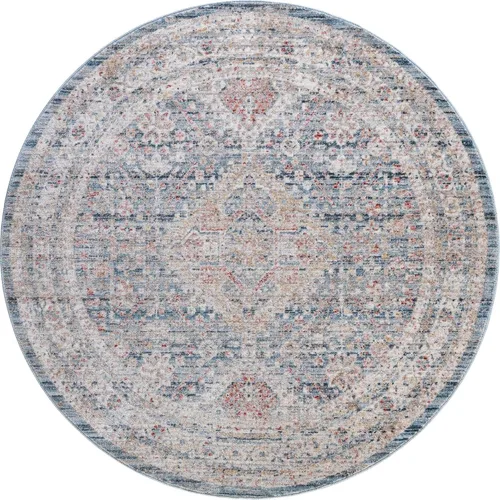 Vista 24 de Unique Loom Noble Collection - Alfombra de área Elizabeth (2' 2" x 3' 1" Rectángulo, Azul/Beige)