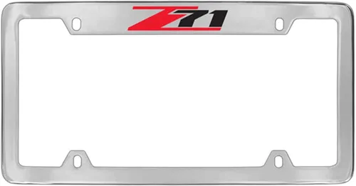 Vista 4 de Chevrolet Z71 Soporte para marco de matrícula (2 agujeros/latón, cromo/ancho)