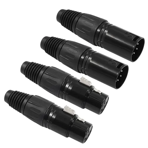 Vista 6 de Hordion Adaptador de enchufe de micrófono de conector hembra XLR de 4 pines, conector de micrófono, conector de cable XLR, reemplazo de enchufe