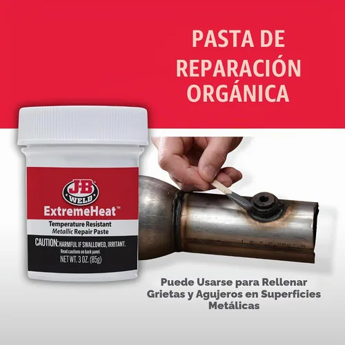 Vista 8 de J-B Weld 37901 ExtremeHeat - Pasta metálica resistente a altas temperaturas, 3 oz