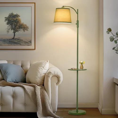 Vista 21 de AIDENOEY Smart Floor Lamp with Side Table Stepless Dimming, RGB Multi-Color Adjustable Swivel Head Voice Control with Alexa & Google Assistant