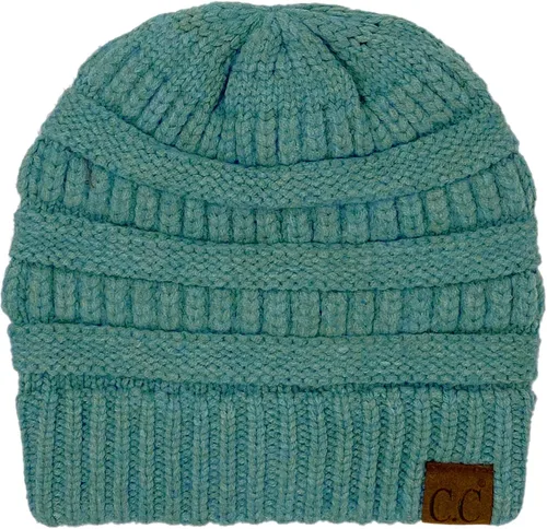 Vista 8 de CC Classic Winter Fall Trendy Chunky Stretchy Cable Knit Beanie Hat 2 tonos púrpura/azul marino