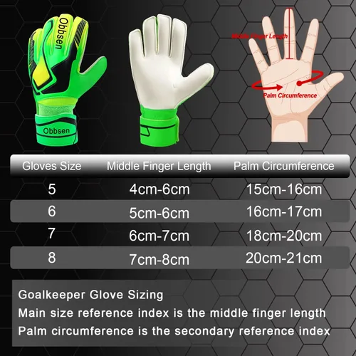 Vista 5 de Guantes de portero de fútbol para niños, jóvenes y adultos, guantes de portero de fútbol de agarre fuerte con protección para los dedos