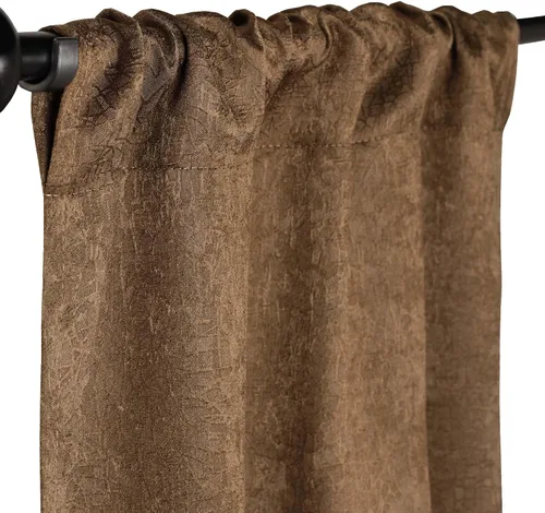 Vista 24 de BLUENILEMILLS Paneles de cortinas opacas para oscurecer la habitación con bolsillo para barra, cortinas perfectas para ventanas de cocina, Beige