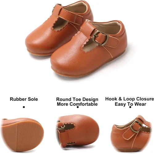 Vista 4 de Felix & Flora Zapatos de vestir planos Oxfords para niña pequeña, zapatos de princesa Mary Jane para fiesta escolar, zapatos de fiesta
