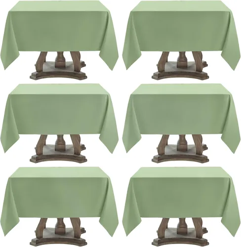 Vista 25 de Mantel Cuadrado 52 x 52 Pulgadas Manteles Negros Resistente a Manchas y Arrugas Lavable de Poliéster para Fiestas, Buffets y Bodas Mantel