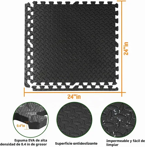 Vista 2 de GWT Baldosas para Suelo de Gimnasio en Casa, Alfombrilla de Ejercicio de Rompecabezas Entrelazadas de EVA para Equipo de Entrenamiento, Protección