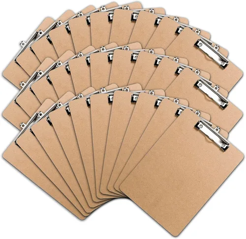 Vista 11 de Portapapeles tamaño carta con clip de mariposa (paquete de 5) - Portapapeles de madera grandes de 9 x 12.5 pulgadas para aula, portapapeles