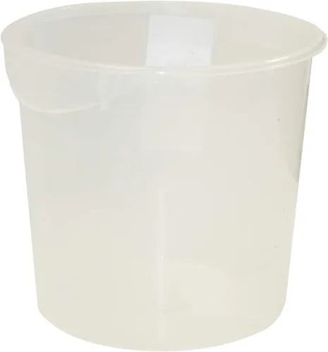 Vista 5 de Rubbermaid Productos comerciales Contenedor redondo de plástico para almacenamiento de alimentos con asa, 4 cuartos de galón, amarillo, rango