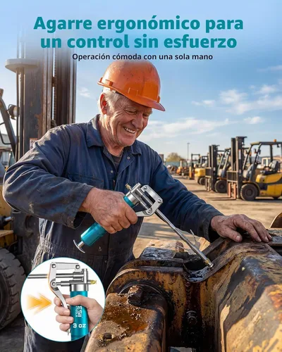 Vista 5 de Seesii Mini pistola de grasa de 3 onzas, 4000PSI portátil con válvula de Azul oscuro