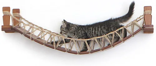 Vista 11 de CatastrophiCreations - Puente para gatos de 50 pulgadas montado en la pared, juguete para jugar y descansar, torre alternativa para mascotas