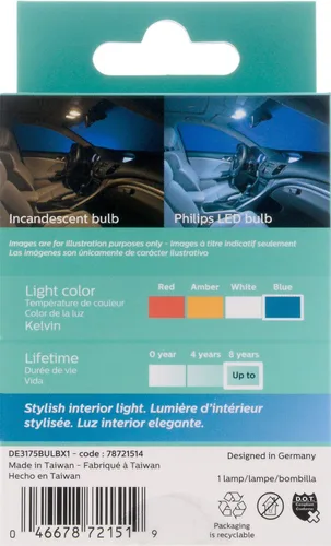 Vista 2 de Philips DE3175WLED Ultinon Bombilla LED, 1 paquete Azul