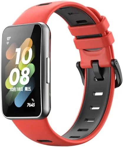Vista 6 de Correa deportiva compatible con Huawei Band 7, KangPlus - Correa de repuesto deportiva de silicona ajustable y cómoda compatible con Huawei Band 7