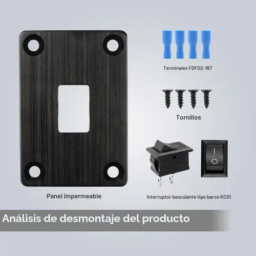 Vista 4 de 1 pieza Interruptor basculante negro KCD1 para barco, interruptor de panel SPST de 2 posiciones y 2 pines, 6A 250V CA 10A 125V CA, con 4 piezas