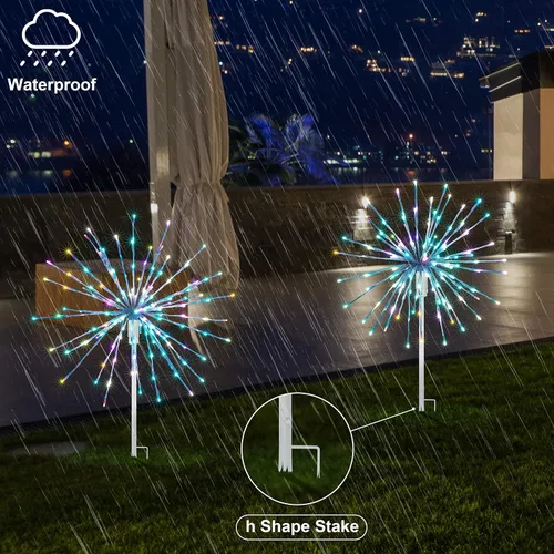 Vista 4 de LIGHTSHARE Luz de Bola de 12 Pulgadas con Forma de Estrella de Fuegos Artificiales, 80 Luces LED, Luces de Fuegos Artificiales que Parpadean