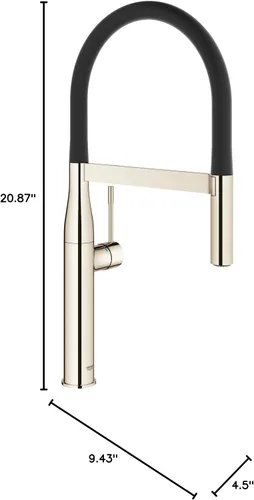 Vista 9 de Grohe 30295BE0 Essence - Grifo de cocina profesional de un solo mango, níquel pulido